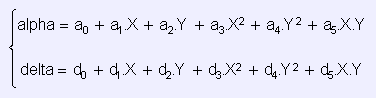 les coefficients de passage pour un polynôme de degré 2