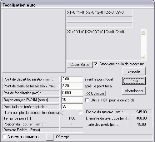 Cliquer sur les paramètres à régler