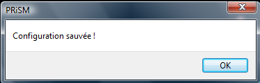 La configuration est sauvegardée