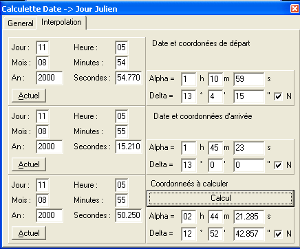 L'interpolation de la position