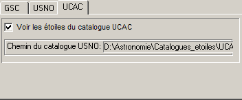 L'onglet UCAC