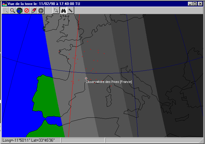 Arrivée du crépuscule nautique sur l'observatoire des Pises