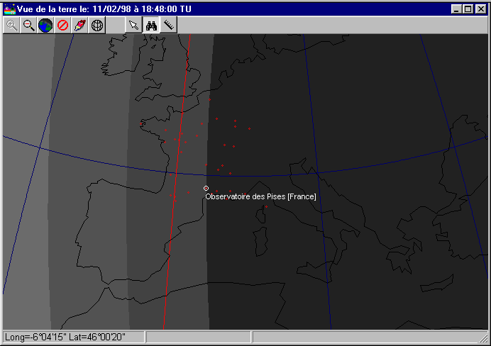 Arrivée de la nuit astronomique ... enfin ! à 18h48 TU sur l'observatoire des Pises