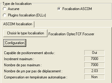 Le focuser par ASCOM