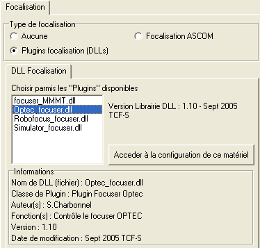 Le focuser par DLL