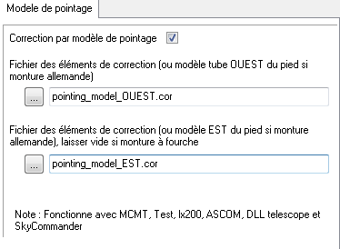 La correction par modèle de pointage