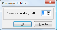 Le réglage de la puissance du filtre