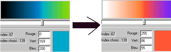 prendre la palette négative